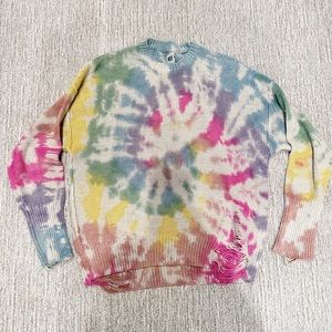 NSF Tie Dye distressed sweater